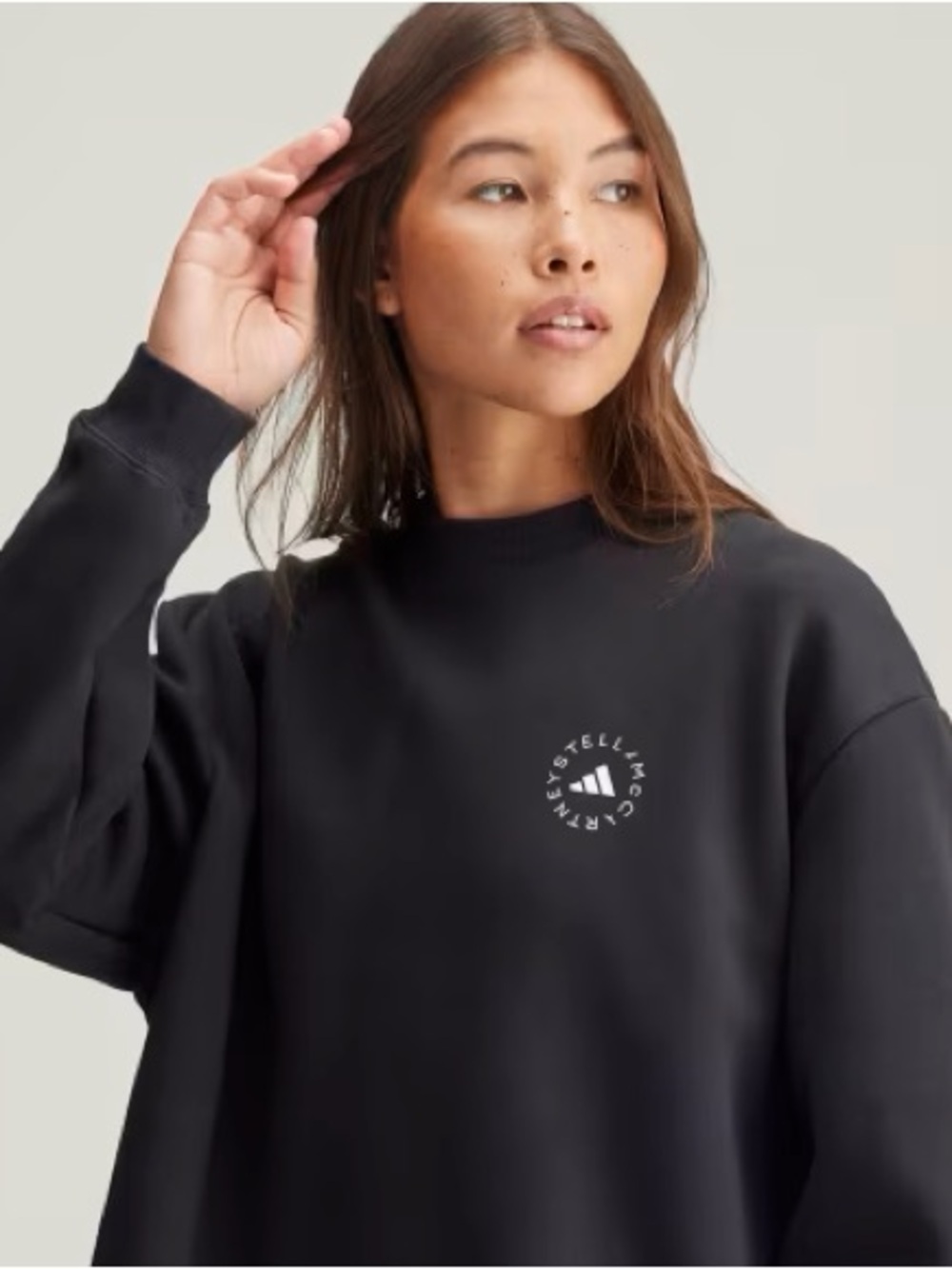 Adidas by Stella McCartney: Black Crewneck Sweatshirt